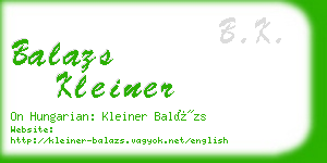 balazs kleiner business card